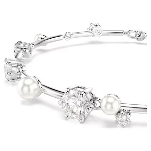 Swarovski Constella női karkötő – ródium bevonat, fehér kristály és gyöngy díszítés