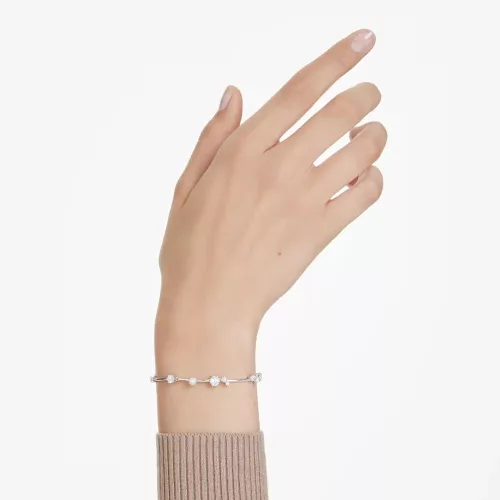 Swarovski Constella női karkötő – ródium bevonat, fehér kristály és gyöngy díszítés