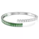 Swarovski Matrix női karperec – ródium bevonat, zöld és átlátszó kristályok, vegyes metszés