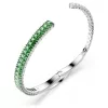 Swarovski Matrix női karperec – ródium bevonat, zöld és átlátszó kristályok, vegyes metszés