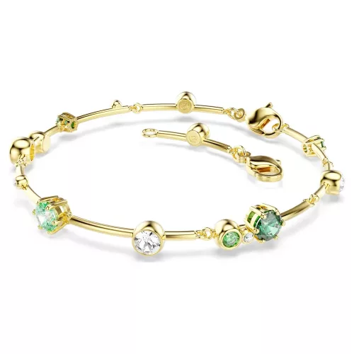 Swarovski Constella női karkötő 5722478 – arany tónus, zöld és áttetsző kristályok