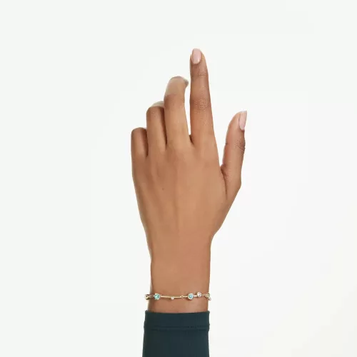 Swarovski Constella női karkötő 5722478 – arany tónus, zöld és áttetsző kristályok