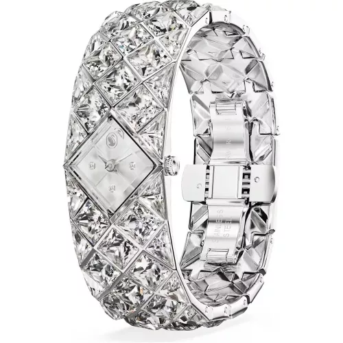 Swarovski Curiosa Bangle női karóra – ezüst karkötő, kristálydísz