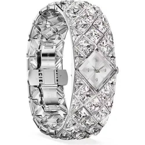 Swarovski Curiosa Bangle női karóra – ezüst karkötő, kristálydísz