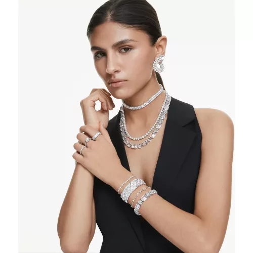 Swarovski Curiosa Bangle női karóra – ezüst karkötő, kristálydísz