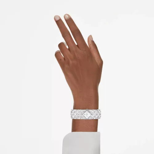 Swarovski Curiosa Bangle női karóra – ezüst karkötő, kristálydísz