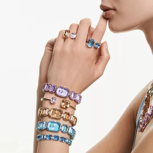 Swarovski Millenia női karóra kék kristály karkötővel elegáns