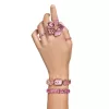 Swarovski Millenia női karóra rózsaszín kristály karkötővel elegáns