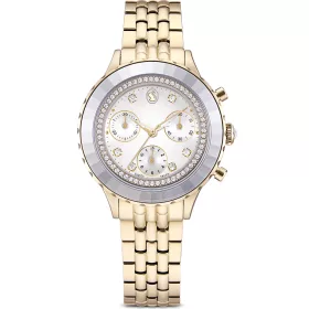 Swarovski női karóra pezsgőarany acél szíj kristály lünetta