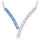 Swarovski Matrix medál – kék és tiszta cirkóniák, ródiumozott lánc
