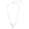 Swarovski Matrix medál – kék és tiszta cirkóniák, ródiumozott lánc