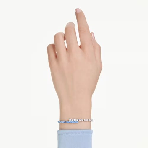 Swarovski Matrix női karkötő – ródium bevonat, kék-fehér kristályok, vegyes metszés