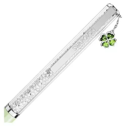Swarovski Crystalline golyóstoll zöld lóhere dísszel és kristályokkal