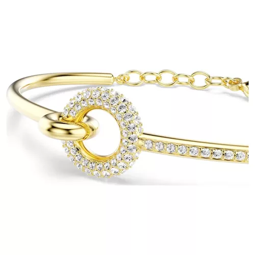 Swarovski Dextera női karkötő fehér kristályokkal és arany bevonattal