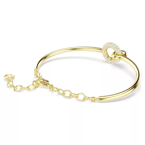 Swarovski Dextera női karkötő fehér kristályokkal és arany bevonattal