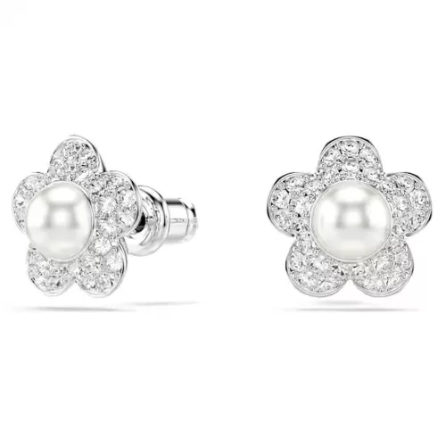 Swarovski Ariana Grande kristályos virág bedugós fülbevaló gyönggyel