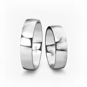 5 mm-es Fehér arany Karikagyűrű pár VD02F