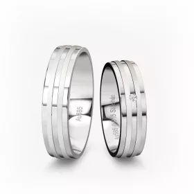 5 mm-es Fehér arany Karikagyűrű pár VD03F