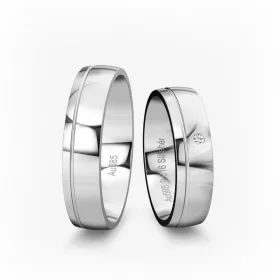 5 mm-es Fehér arany Karikagyűrű pár VD17F