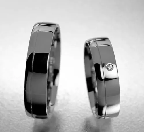 5 mm-es Fehér arany Karikagyűrű pár VD17F