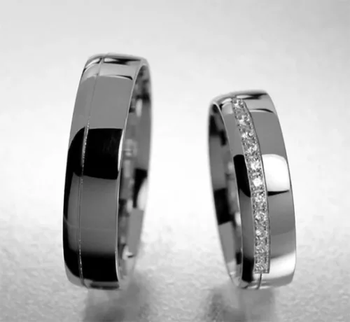 5 mm-es Fehér arany Karikagyűrű pár VD28F