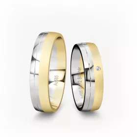 5 mm-es Sárga-Fehér arany Karikagyűrű pár VD03SF