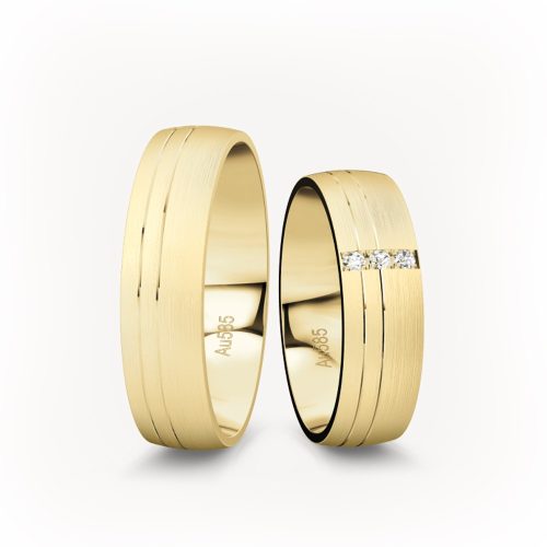 5 mm-es Sárga arany Karikagyűrű pár VD13S