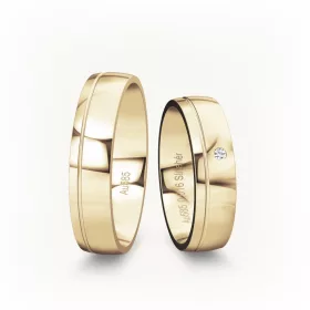 5 mm-es Sárga arany Karikagyűrű pár VD17S