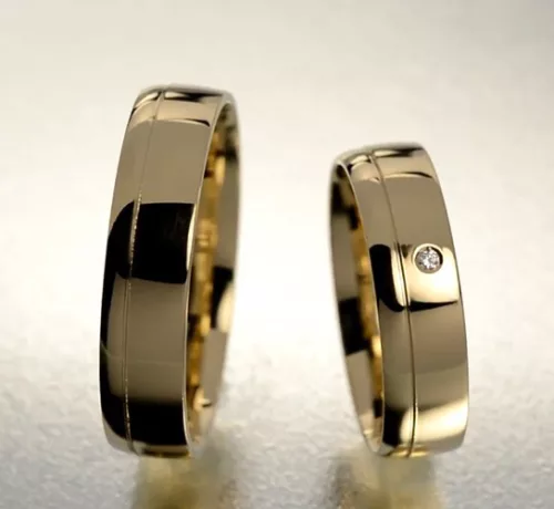 5 mm-es Sárga arany Karikagyűrű pár VD17S