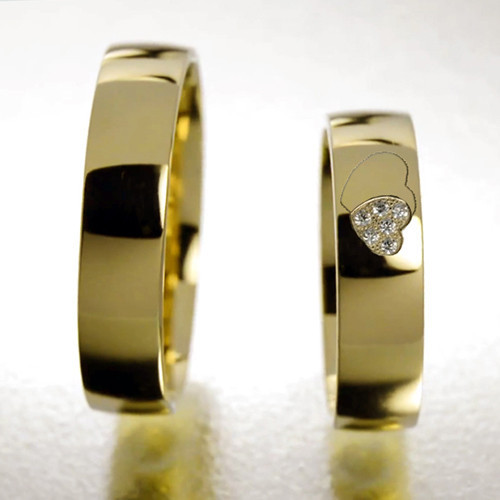 5 mm-es Sárga arany Karikagyűrű pár VD24S