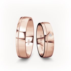 5 mm-es Vörös arany Karikagyűrű pár VD17V