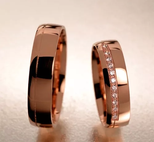 5 mm-es Vörös arany Karikagyűrű pár VD28V