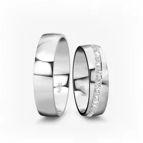 5 mm Fehér arany Karikagyűrű pár VD26F