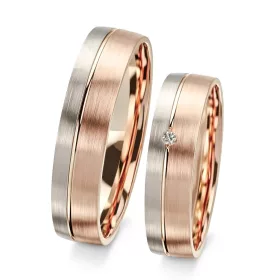 5 mm Vörös-Fehér arany Karikagyűrű pár VD05VF