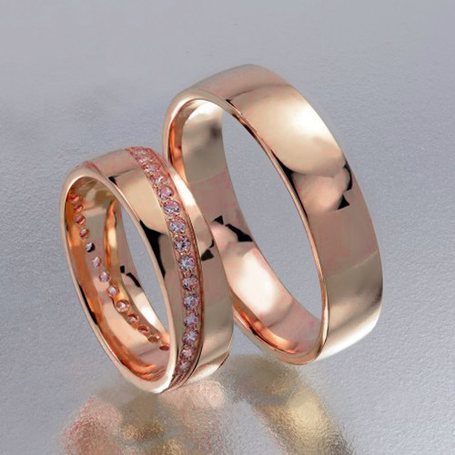 5 mm Vörös arany Karikagyűrű pár VD26V