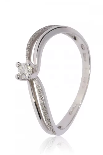 Fehér arany gyémánt köves gyűrű 61378
