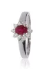 Fehér arany gyémánt és rubin köves gyűrű 62258
