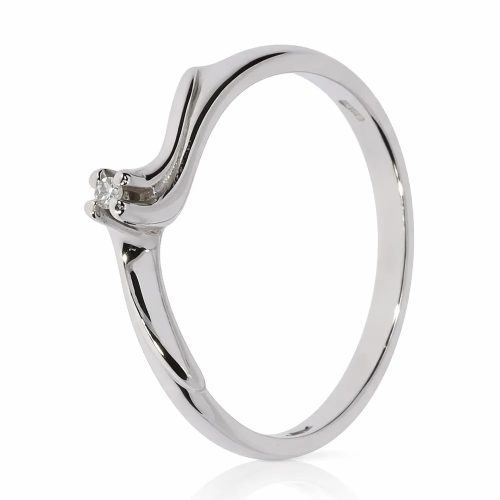 Fehér arany gyémánt gyűrű 0,02 ct kővel elegáns eljegyzési ékszer