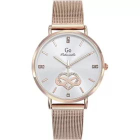 GO Mademoiselle női karóra rosegold mesh szíjjal és ezüst számlappal