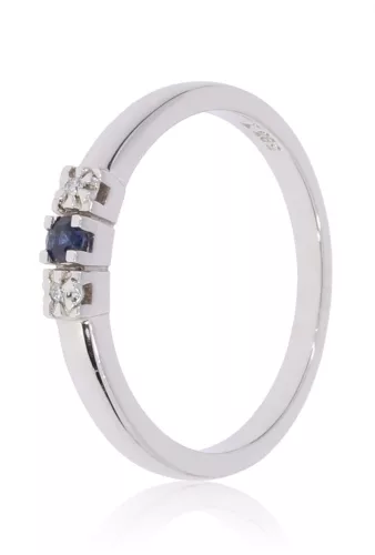 Fehér arany gyémánt és zafír köves gyűrű 69945