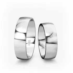 6 mm-es Fehér arany Karikagyűrű pár VD02F