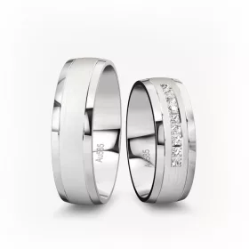 6 mm-es Fehér arany Karikagyűrű pár VD08F