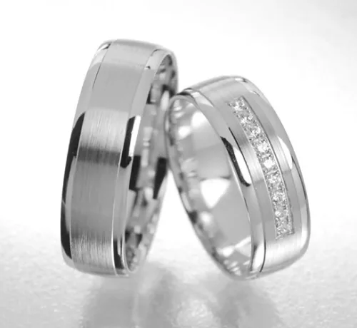 6 mm-es Fehér arany Karikagyűrű pár VD08F