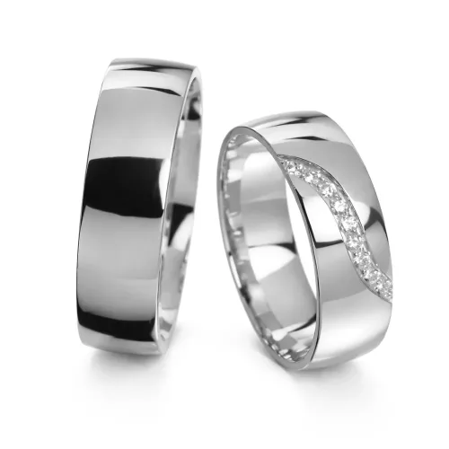 6 mm-es Fehér arany Karikagyűrű pár VD13F