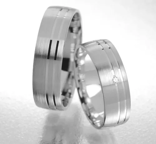 6 mm-es Fehér arany Karikagyűrű pár VD17F