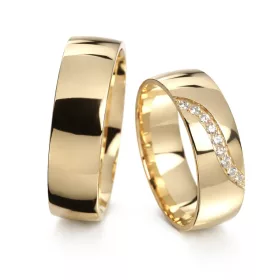 6 mm-es Sárga arany Karikagyűrű pár VD13S