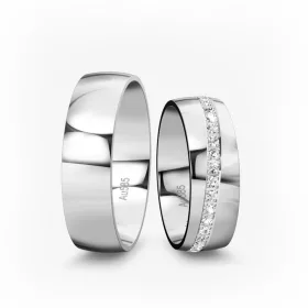 6 mm Fehér arany Karikagyűrű pár VD14F