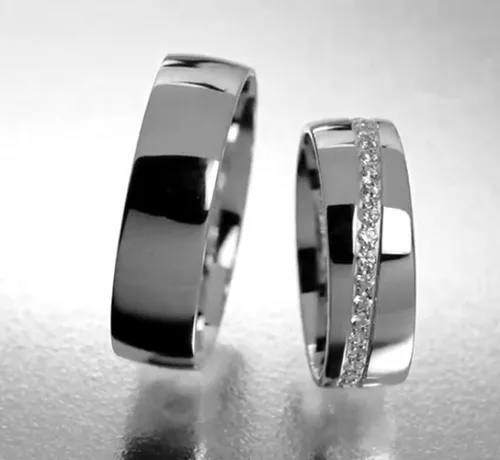 6 mm Fehér arany Karikagyűrű pár VD14F