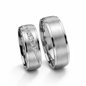 6 mm Fehér arany Karikagyűrű pár VD29F