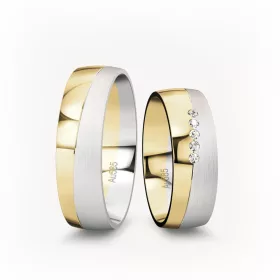 6 mm Sárga-Fehér arany Karikagyűrű pár VD05SF
